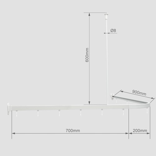 Duschvorhangstange 90x90