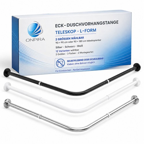 Edelstahl eck duschvorhang - edelstahl,
