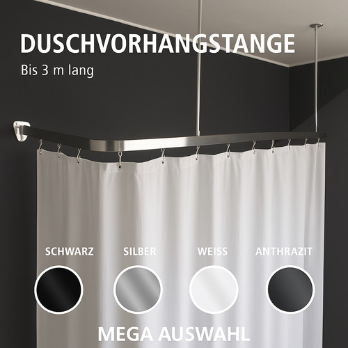 Duschvorhangstange eckig - duschvorhangstange, u