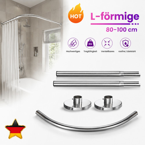 Duschvorhangstange form - duschvorhangstange, l-form