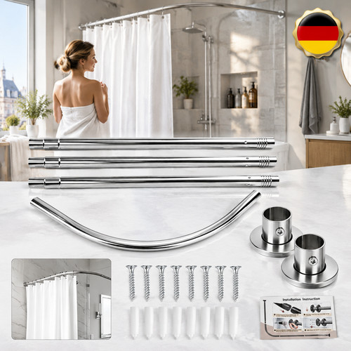 Duschvorhangstange gebogen - gebogen, l