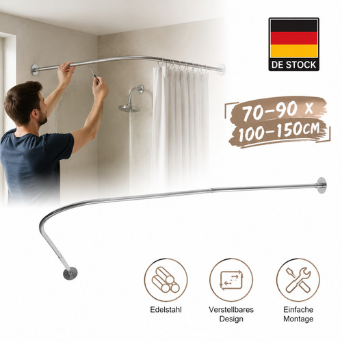 Duschvorhangstange teleskop - duschvorhangstange,